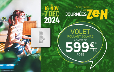 Pour un hiver Zen, profitez de volets roulants solaires à partir de 599€ TTC posé !