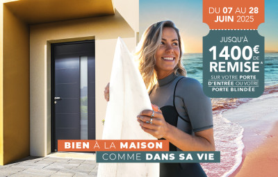 Pour fêter l'arrivé de l'été, Lorenove vous offre une remise exceptionnelle sur votre projet de porte d'entrée !