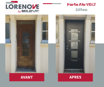 Avant / Après - Changement d'une porte d'entrée à Decazeville