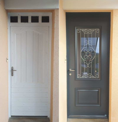 Remplacement d'une porte d'entrée à Decazeville (12)