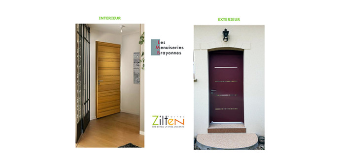 Pose d'une porte mixte bois et aluminium OPUS 2 de Zilten par lorenove Gournay