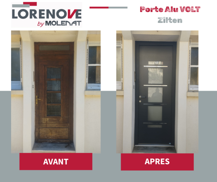 Avant / Après - Changement d'une porte d'entrée à Decazeville