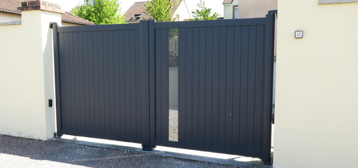 Portail et portillon aluminium, gris anthracite