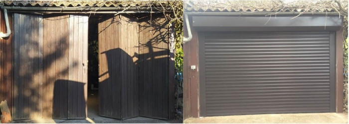 Remplacement d'une porte de garage à Decazeville (12)