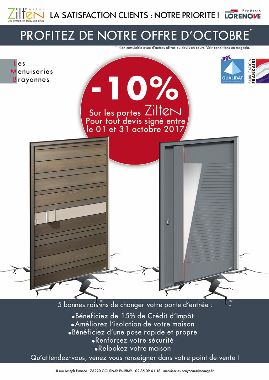 Profiter d'une remise de 10 % sur les portes Zilten !