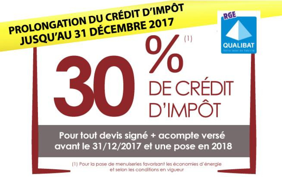 Crédit d'impôts 30% : Vite, profitez-en jusqu'au 31 Décembre 2017