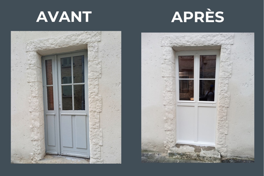Transformation d'une porte en fenêtre bois sur-mesure !