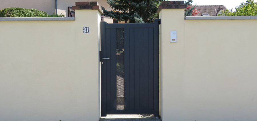 Portail et portillon aluminium, gris anthracite