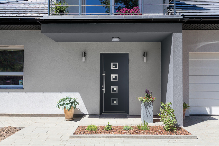 Porte d'entrée PVC contemporaine