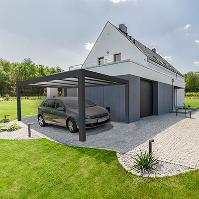 Carport design double sur mesure - Aluminium anodisé