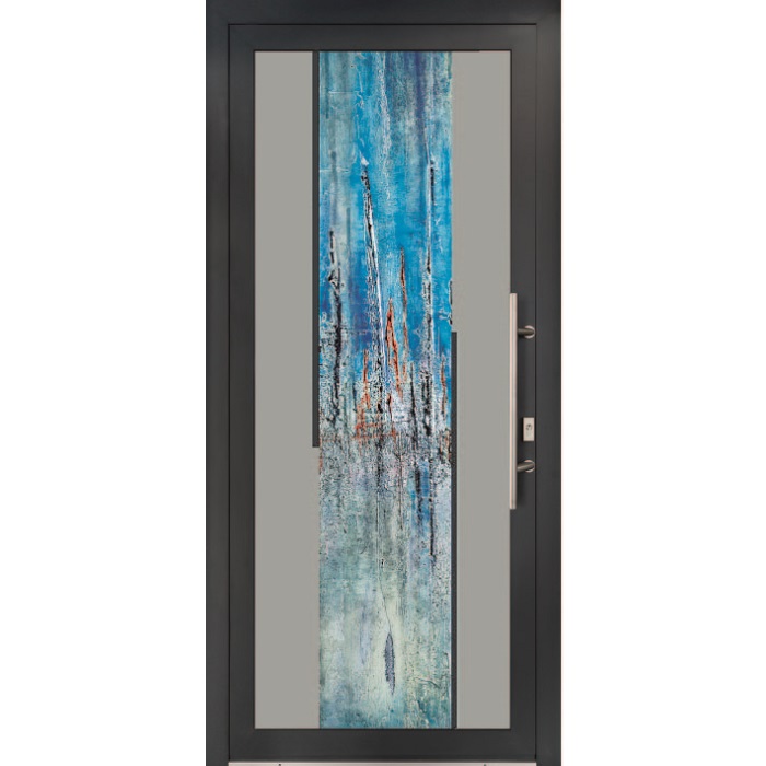 Porte d'entrée vitrée aluminium lumineuse