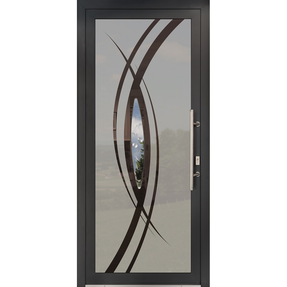 Porte d'entrée vitrée aluminium lumineuse